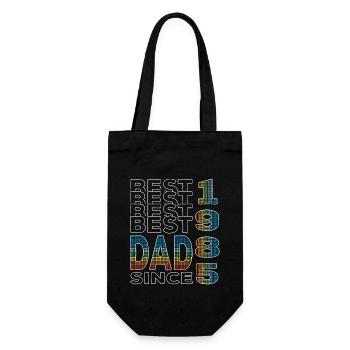 Bester Papa der Welt seit 1985 Vatertag - Geschenkbeutel für Flaschen - Schwarz - Vorne