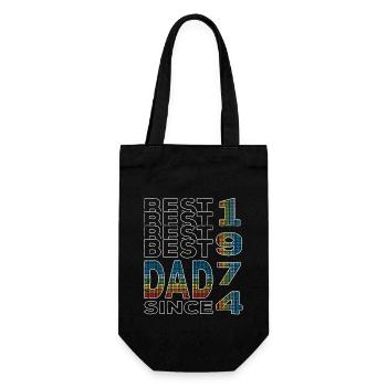 Bester Papa der Welt seit 1974 Vatertag - Geschenkbeutel für Flaschen - Schwarz - Vorne
