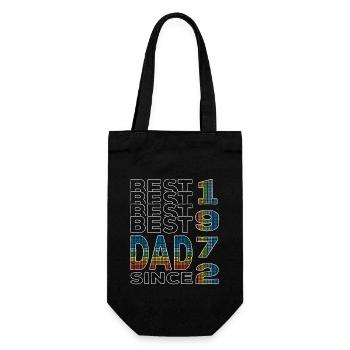 Bester Papa der Welt seit 1972 Vatertag Geburtstag - Geschenkbeutel für Flaschen - Schwarz - Vorne