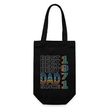 Bester Papa der Welt seit 1971 Vatertag Geburtstag - Geschenkbeutel für Flaschen - Schwarz - Vorne
