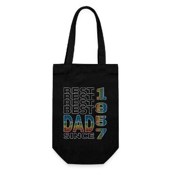 Bester Papa der Welt seit 1957 Vatertag Geburtstag - Geschenkbeutel für Flaschen - Schwarz - Vorne