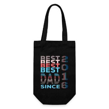 Best dad in the world since 2016 Father's Day Birthday - Gift Bag for Bottles - black - Front