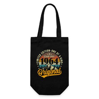 1964 Jahrgang Vintage Retro Geburtstag Geschenk - Geschenkbeutel für Flaschen - Schwarz - Vorne