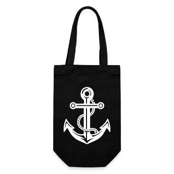 Ancre de navire en blanc avec corde Sea Lake Ocean - Sac à bouteille - noir - Devant