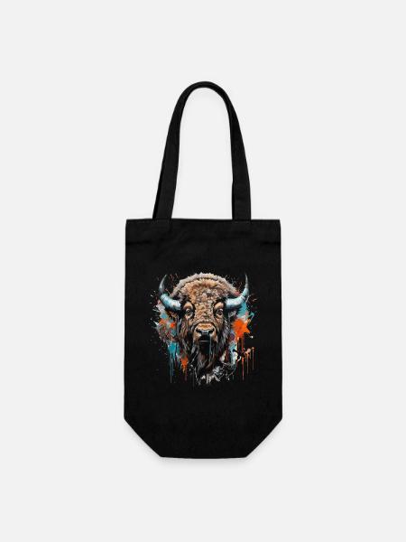 König der Prärie - Street Art - Geschenkbeutel für Flaschen - Schwarz