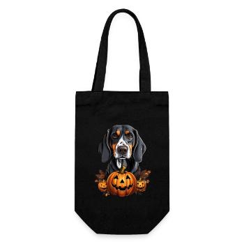 Bluetick Coonhound Dog Pumpkin Lazy Halloween - Geschenkbeutel für Flaschen - Schwarz - Vorne