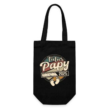Futur Papy 2025 Cadeau annonce grossesse Homme - Sac à bouteille - noir - Devant