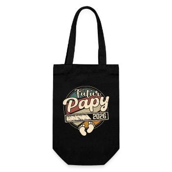 Futur Papy 2026 Cadeau annonce grossesse Homme - Sac à bouteille - noir - Devant