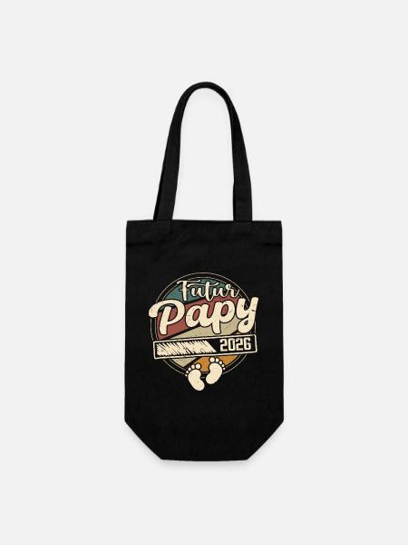 Futur Papy 2026 Cadeau annonce grossesse Homme - Sac à bouteille - noir
