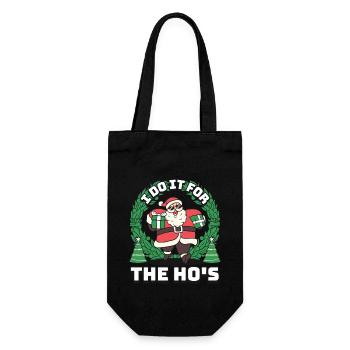 I Do It For The Ho ́s Funny Santa Nicholas - Gift Bag for Bottles - black - Front
