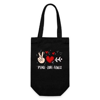 Peace Love Fitness - Gift Bag for Bottles - black - Front