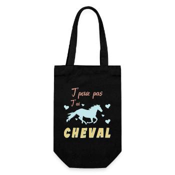 Je Peux Pas J ai Cheval - Amoureux des Chevaux - Sac à bouteille - noir - Devant