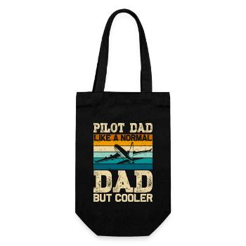 Papa pilote comme papa normal pour hommes Pilote d’aviation - Sac à bouteille - noir - Devant