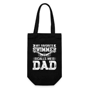 Schwimmer-Vater-Vatertags-Schwimmgeschenke zum - Geschenkbeutel für Flaschen - Schwarz - Vorne