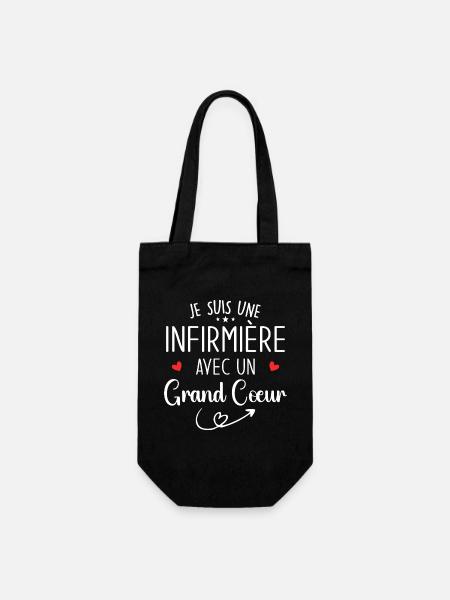 Je Suis Une Infirmière Avec Un Grand Cœur - Sac à bouteille - noir