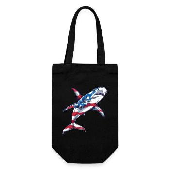 Hammerhead Shark American Flag 4th of July - Gift Bag for Bottles - black - Front