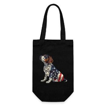 Bluetick Coonhound Dog 4th of July American Flag - Geschenkbeutel für Flaschen - Schwarz - Vorne