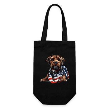 Border Terrier Dog 4th of July Gifts with - Gift Bag for Bottles - black - Front
