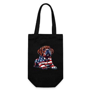 Bullmastiff Dog 4th of July American Flag Gifts - Geschenkbeutel für Flaschen - Schwarz - Vorne