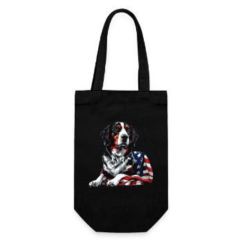 Border Collie Dog 4th of July American Flag Gifts - Geschenkbeutel für Flaschen - Schwarz - Vorne