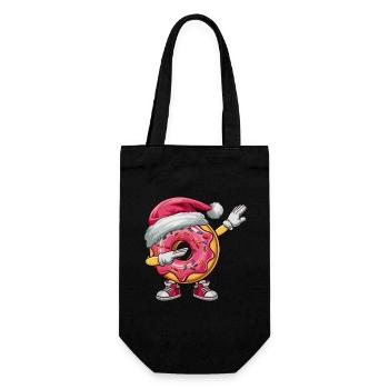 Dabbing Donut Santa Hat Christmas Dab Dance Kids - Gift Bag for Bottles - black - Front
