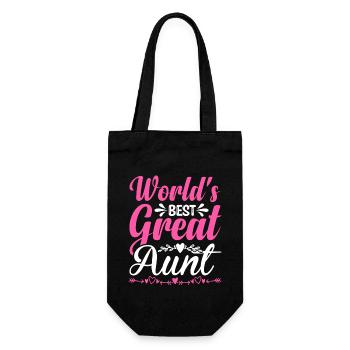World's Best Great Aunt Floral Heart Gifts - Geschenkbeutel für Flaschen - Schwarz - Vorne