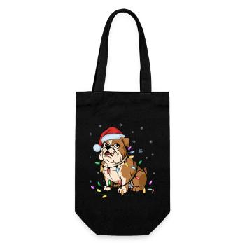 French Bulldog Christmas Lights Xmas Dogs Gifts - Gift Bag for Bottles - black - Front