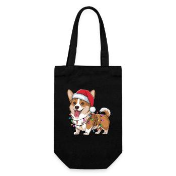 Cardigan Welsh Corgi Noël Lumières Noël Chiens - Sac à bouteille - noir - Devant