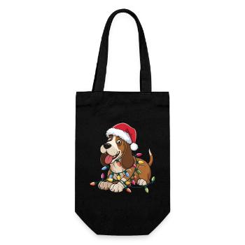 Coonhound Christmas Lights Xmas Dogs Gifts for Men - Geschenkbeutel für Flaschen - Schwarz - Vorne