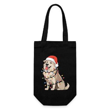 Great Pyrenees Christmas Lights Xmas Dogs Gifts - Geschenkbeutel für Flaschen - Schwarz - Vorne