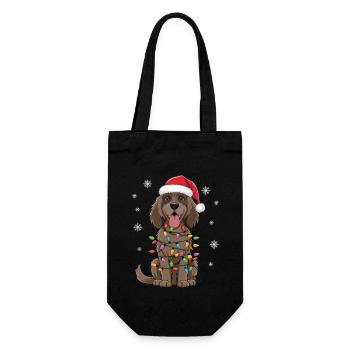 Gordon Setter Christmas Lights Xmas Dogs Gifts - Geschenkbeutel für Flaschen - Schwarz - Vorne