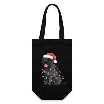 Havanese Christmas Lights Xmas Dogs Gifts - Geschenkbeutel für Flaschen - Schwarz - Vorne