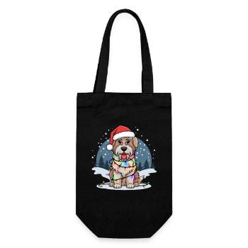 Wheaten Terrier à poil doux Noël lumières de Noël - Sac à bouteille - noir - Devant