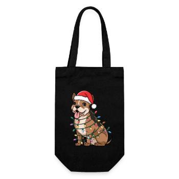 Staffordshire Bull Terrier Noël Lumières Noël - Sac à bouteille - noir - Devant