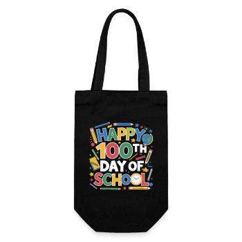 Happy 100th Day of School Colorful Classroom - Geschenkbeutel für Flaschen - Schwarz - Vorne