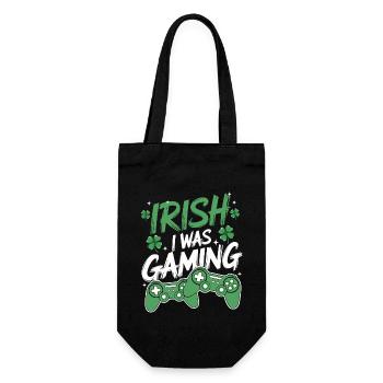 Irish I Was Gaming St Patrick’s Day Gamer Men kids - Geschenkbeutel für Flaschen - Schwarz - Vorne