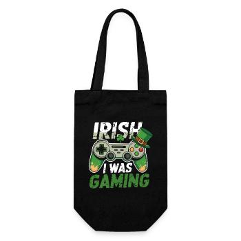 Irish I Was Gaming St Patrick’s Day Gamer Men kids - Geschenkbeutel für Flaschen - Schwarz - Vorne