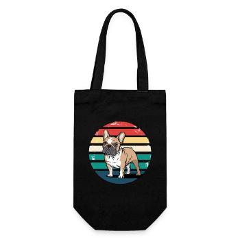Retro French Bulldog Vintage Dog Lover Gifts - Gift Bag for Bottles - black - Front