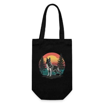 Retro German Shepherd Vintage Dog Lover Gifts Men - Geschenkbeutel für Flaschen - Schwarz - Vorne
