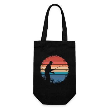 Retro Vintage Fishing Outdoors Fishing Lover Gifts - Gift Bag for Bottles - black - Front