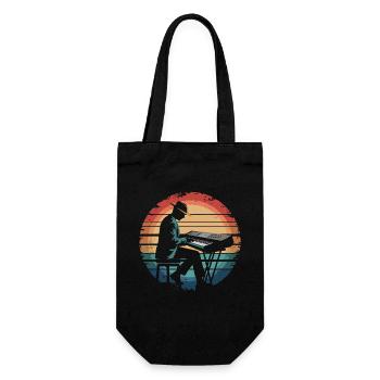 Rétro Vintage Claviériste Sunset Music Lover - Sac à bouteille - noir - Devant