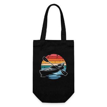 Retro Vintage Kayak Adventure Sunset Paddling - Gift Bag for Bottles - black - Front