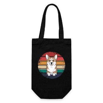 Rétro Vintage Pembroke Welsh Corgi Lover Dog Cadeaux - Sac à bouteille - noir - Devant