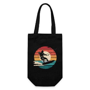 Retro Vintage Kiteboarding Surfing Adventure Gifts - Geschenkbeutel für Flaschen - Schwarz - Vorne