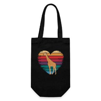 Rétro Vintage Girafe Animal Faune Nature Cadeaux - Sac à bouteille - noir - Devant