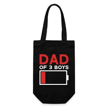DAD OF 3 BOYS - Gift Bag for Bottles - black - Front