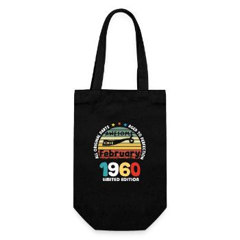1960 Vintage Retro Jubiläum Limitierte Auflage - Geschenkbeutel für Flaschen - Schwarz - Vorne