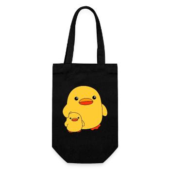 Baby Ente Kind Schwester Bruder Enten Geschwister - Geschenkbeutel für Flaschen - Schwarz - Vorne