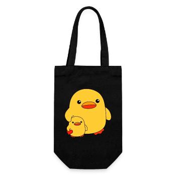 Baby Ente Kind Schwester Bruder Enten Geschwister - Geschenkbeutel für Flaschen - Schwarz - Vorne