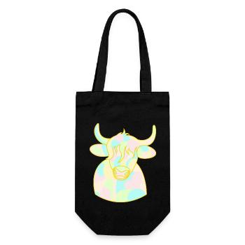Opal Cuddle Bull - Gift Bag for Bottles - black - Front
